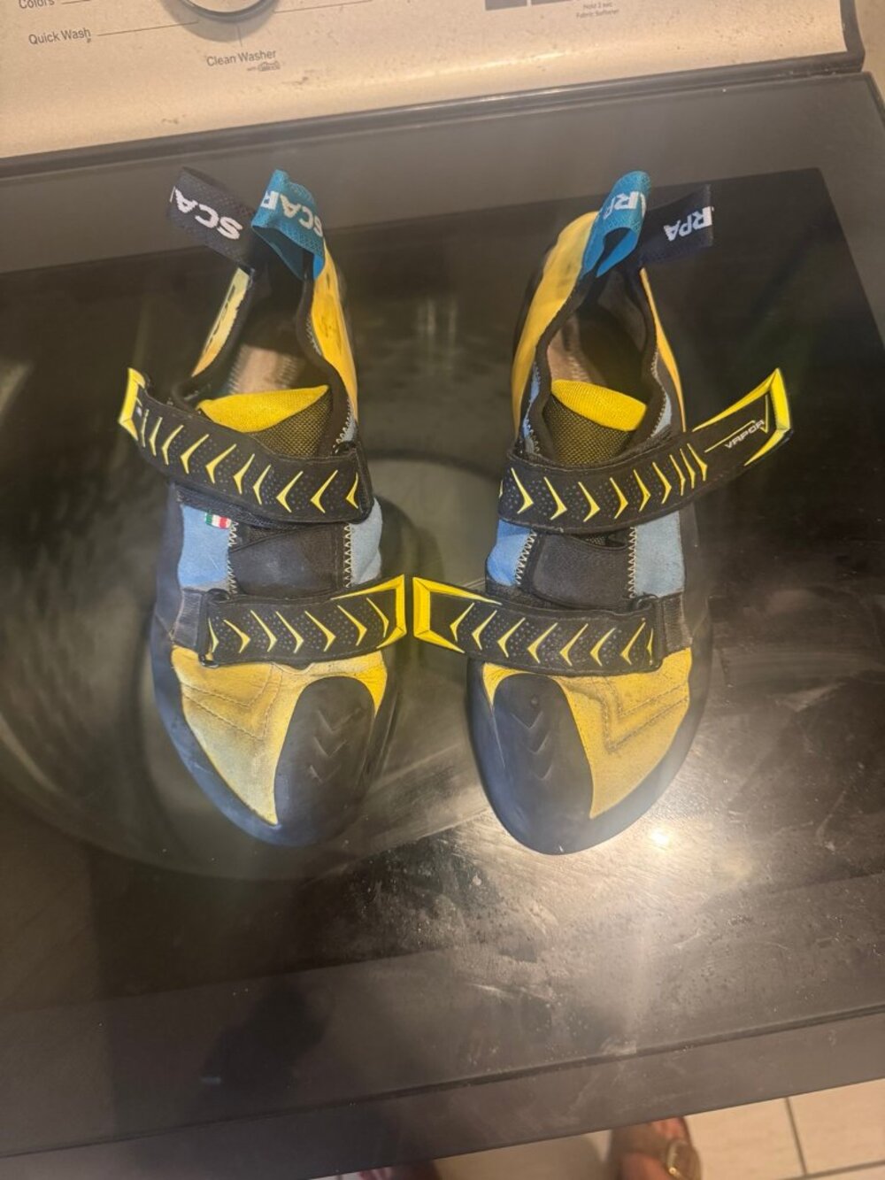 Scarpa Vapor V Rock Climbing Shoes Yellow Black Men's 10